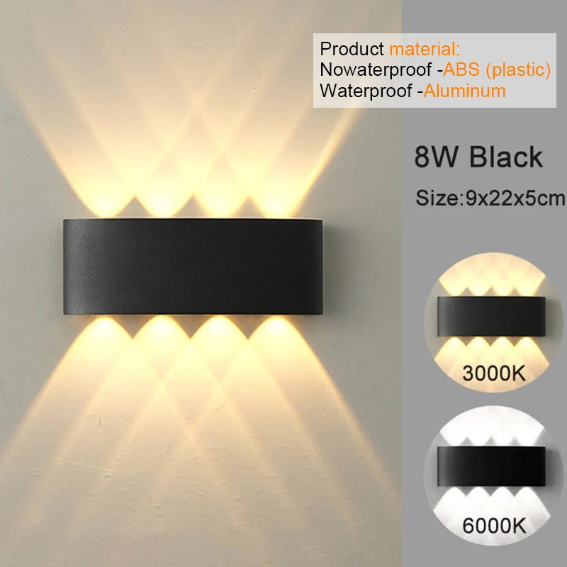Modern LED Wall Sconce Up Down Indoor Outdoor Aluminium
