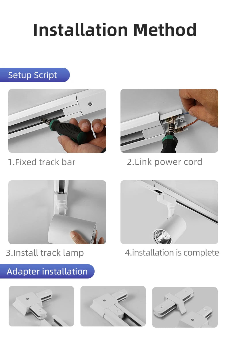 Plafonnier/lampe spot de rail LED pour