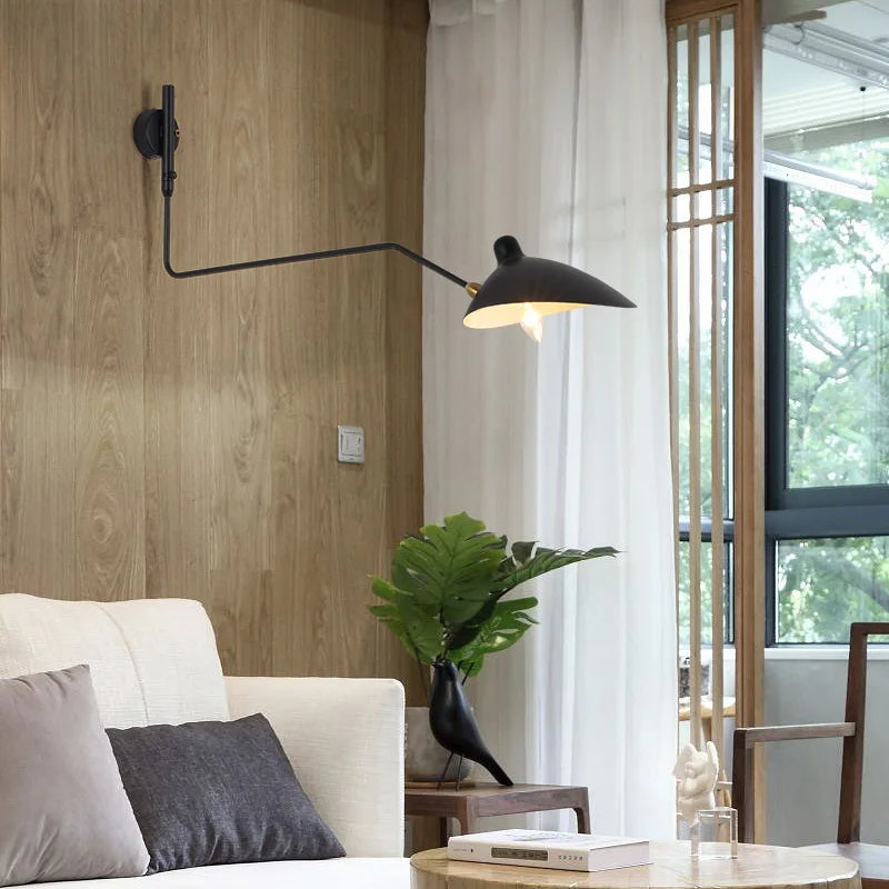 French Style Long Arm Adjustable Aluminium Wall Sconce