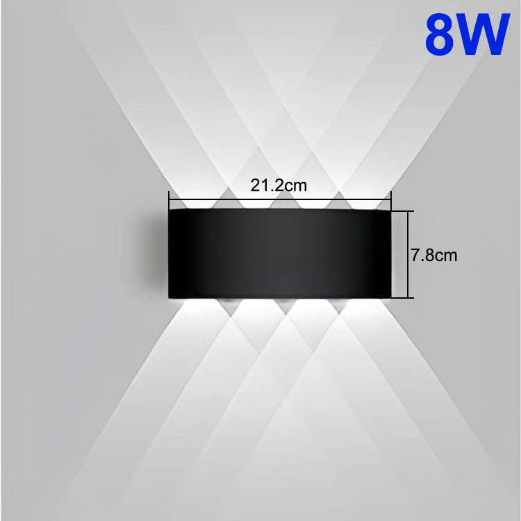 Modern LED Wall Sconce Up Down Waterproof Indoor Black