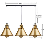 Industrial Pendant Light Iron Shade E27 Adjustable Drop