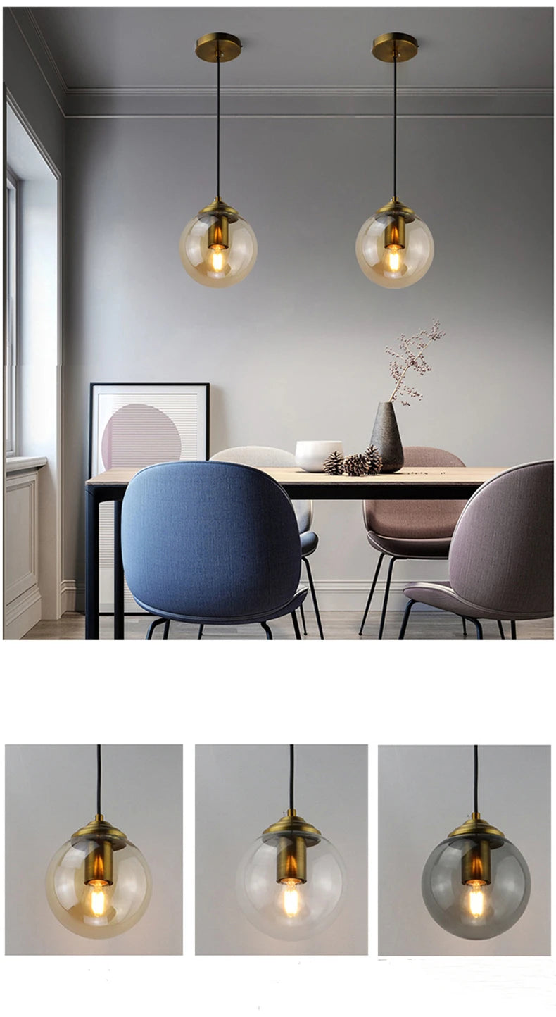 Lustre Moderne en Métal de Luxe LED Créatif Nordique en Verre