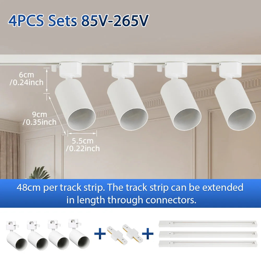 Modular Adjustable Spotlight Track Lighting System