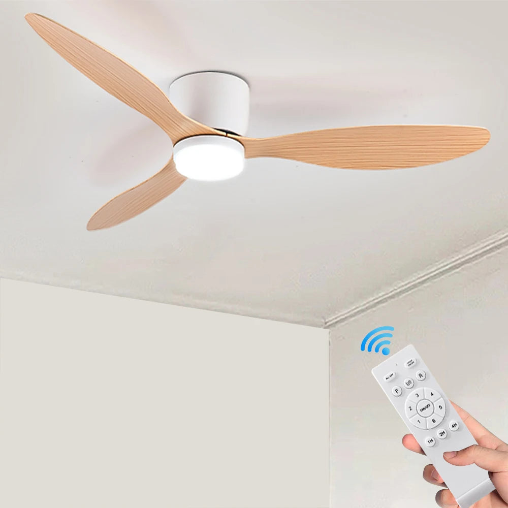 Ceiling Fan with Light DC Motor Remote Control Reversible