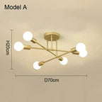 Nordic Sputnik Chandelier 6-Arm Iron E27 Semi-Flush
