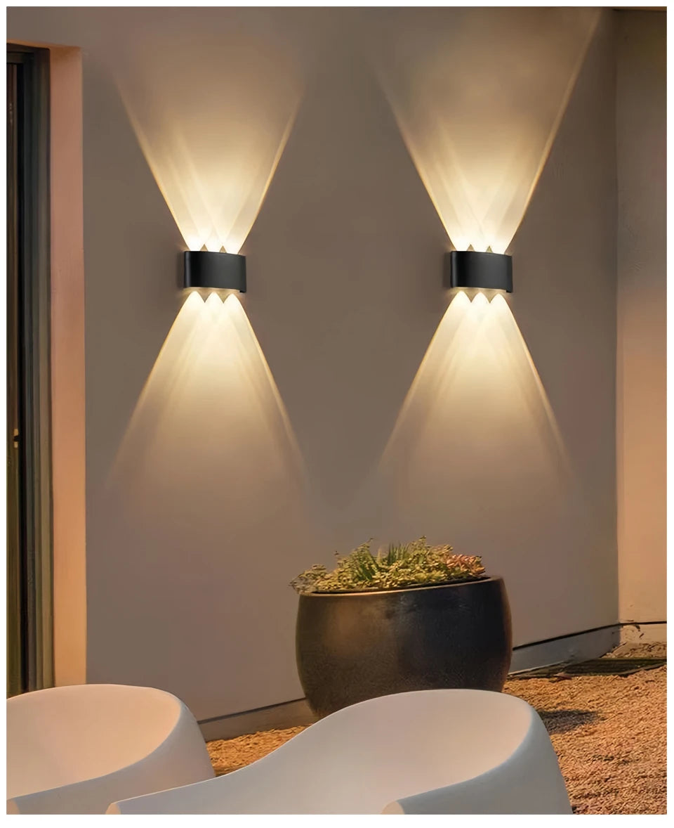 Modern LED Wall Sconce Up Down Waterproof Indoor Black