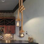 Vintage Hemp Rope Pendant Light Industrial E27 Single