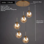 Lustre Moderne en Métal de Luxe LED Créatif Nordique en Verre