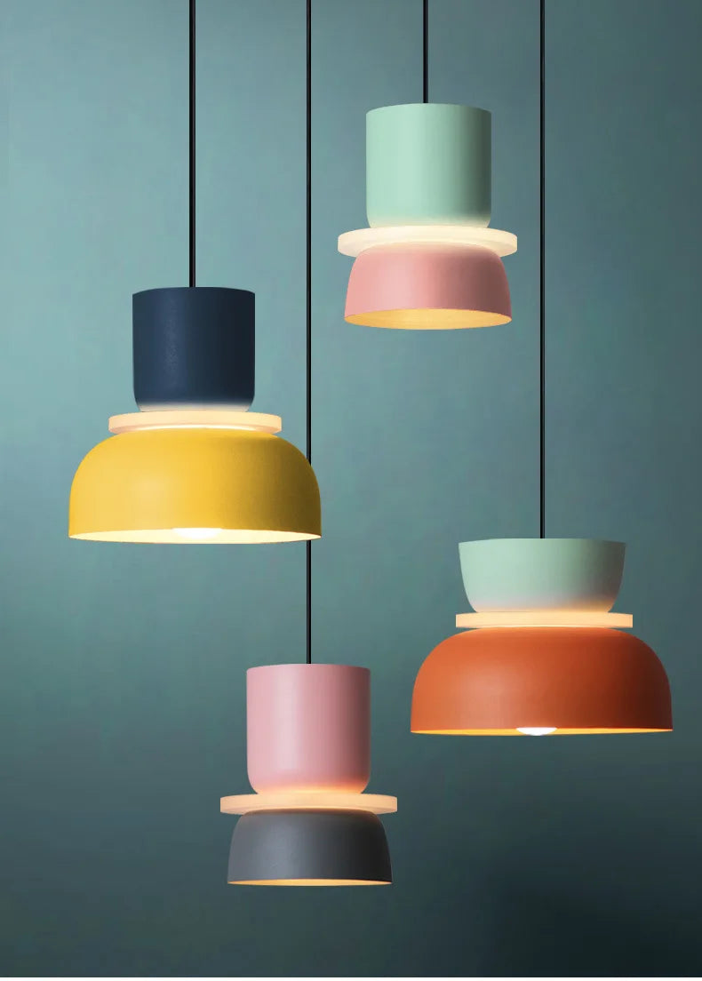 Two-Tone Macaron Stacked Pendant Light