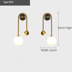 Applique murale moderne abat-jour boule de verre LED Or