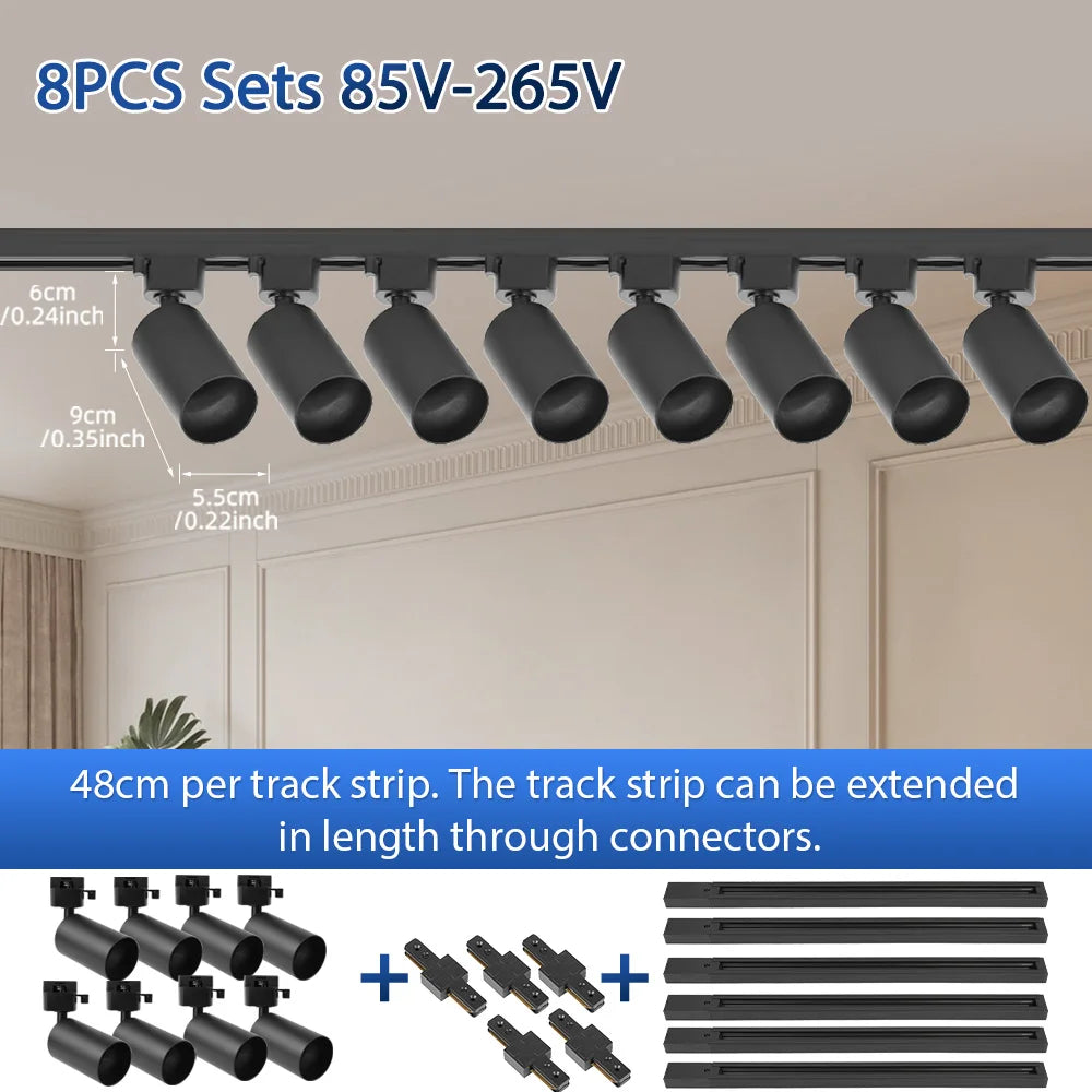 Modular Adjustable Spotlight Track Lighting System