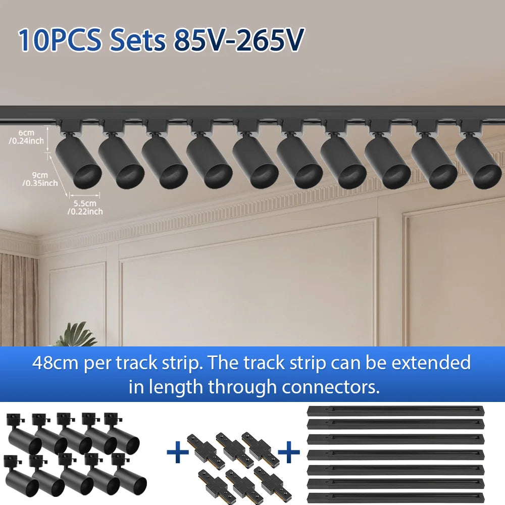 Modular Adjustable Spotlight Track Lighting System