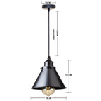 Industrial Pendant Light Iron Shade E27 Adjustable Drop