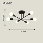 Nordic Sputnik Chandelier 6-Arm Iron E27 Semi-Flush