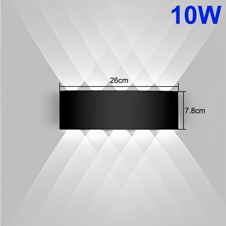 Modern LED Wall Sconce Up Down Waterproof Indoor Black