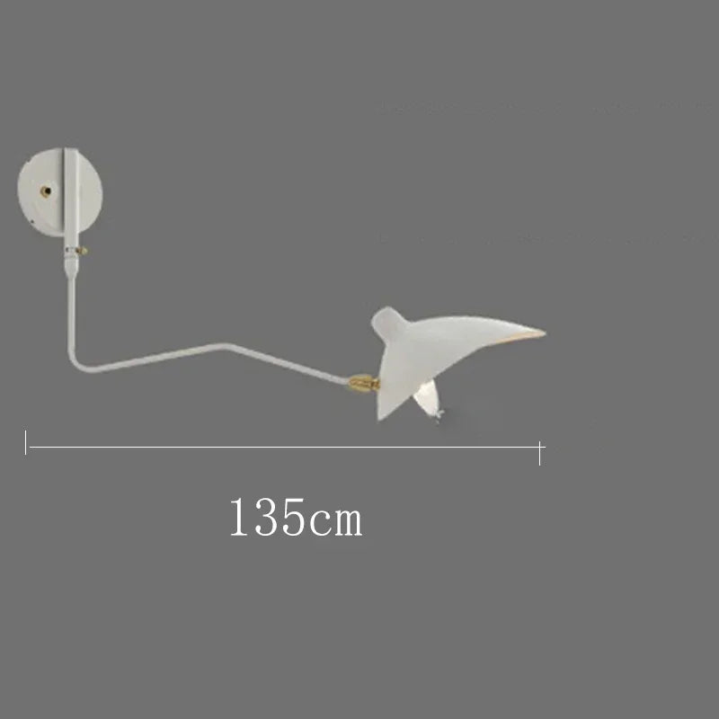 French Style Long Arm Adjustable Aluminium Wall Sconce