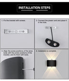 Modern LED Wall Sconce Up Down Waterproof Indoor Black