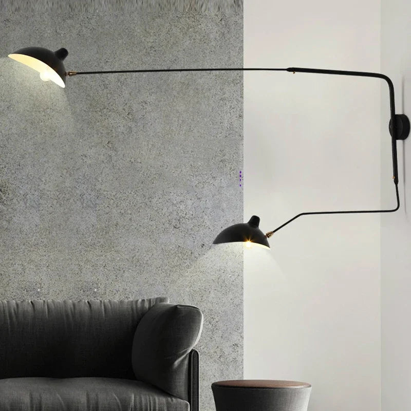 French Style Long Arm Adjustable Aluminium Wall Sconce