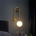 Applique murale moderne abat-jour boule de verre LED Or
