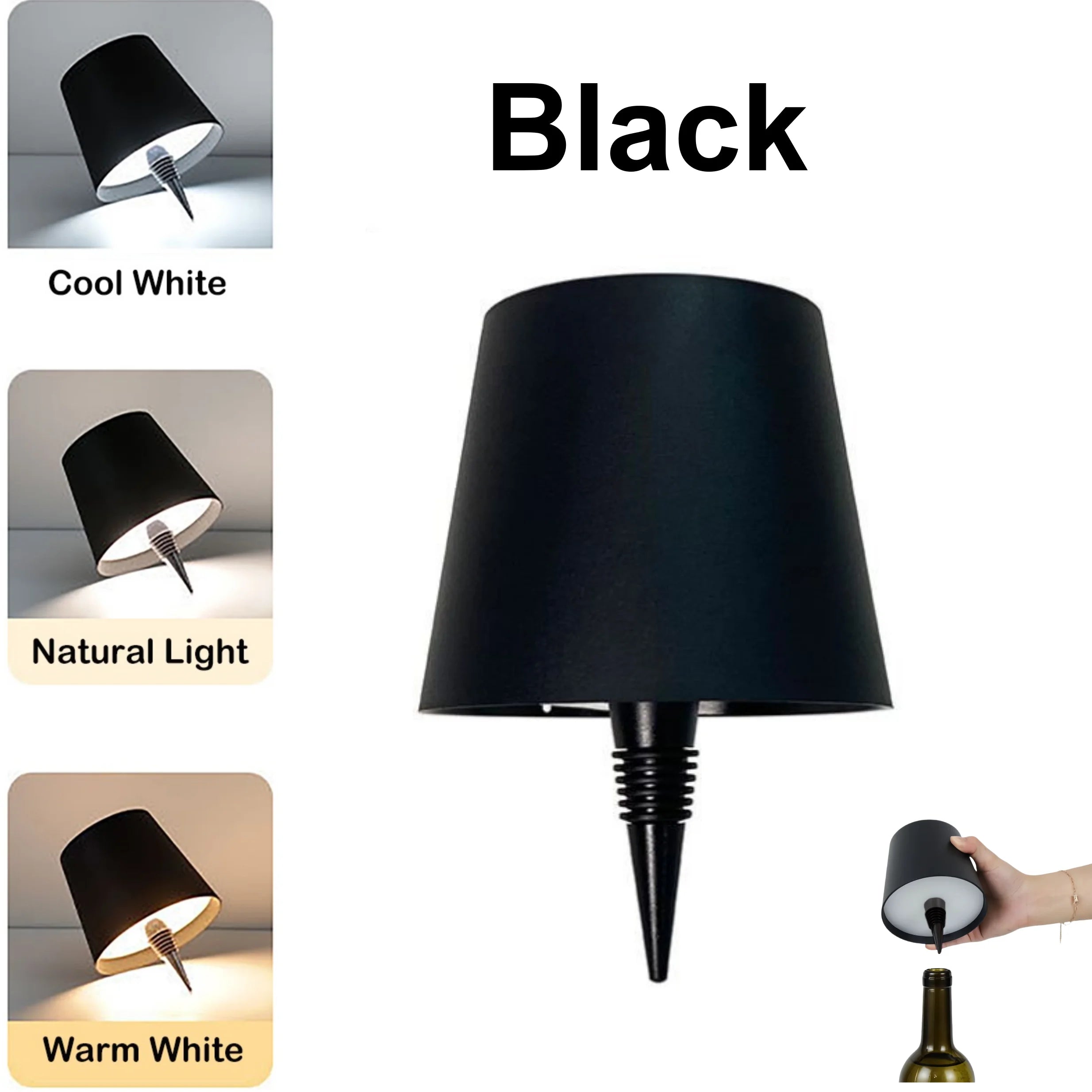 Wine Bottle LED Lamp Wireless Touch Dimmable USB-C