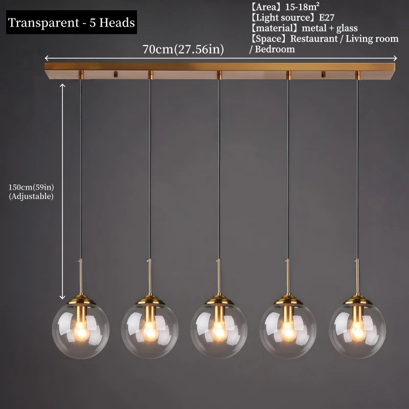 Lustre Moderne en Métal de Luxe LED Créatif Nordique en Verre