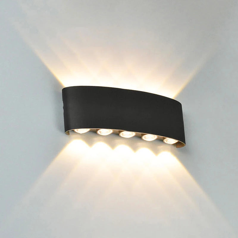 Modern LED Wall Sconce Up Down Waterproof Indoor Black