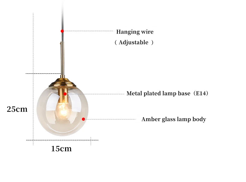 Lustre Moderne en Métal de Luxe LED Créatif Nordique en Verre