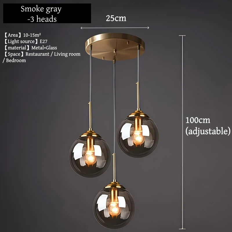 Lustre Moderne en Métal de Luxe LED Créatif Nordique en Verre