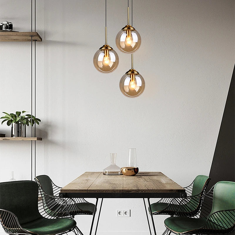 Lustre Moderne en Métal de Luxe LED Créatif Nordique en Verre
