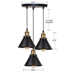 Industrial Pendant Light Iron Shade E27 Adjustable Drop