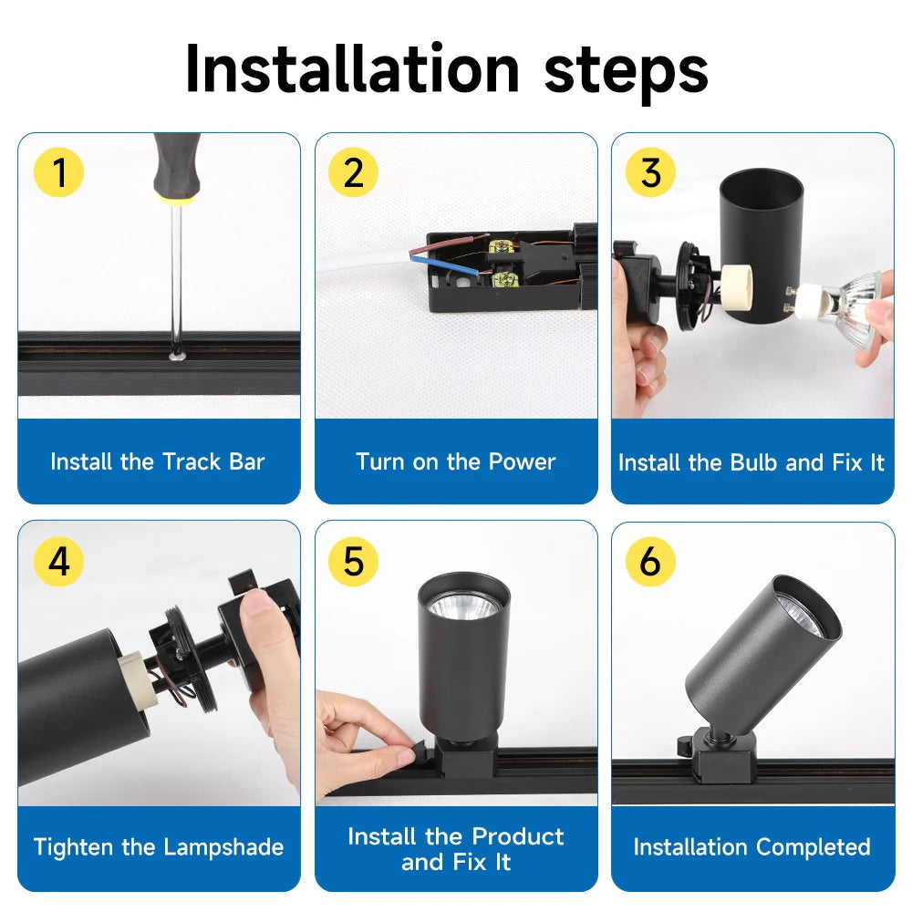 Modular Adjustable Spotlight Track Lighting System