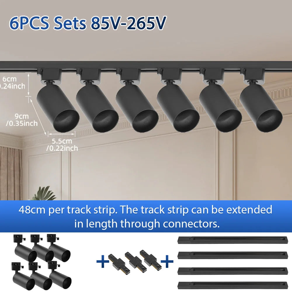 Modular Adjustable Spotlight Track Lighting System