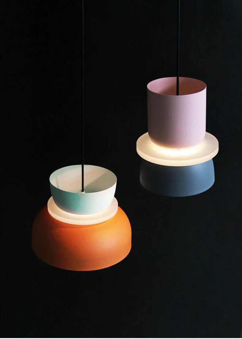 Two-Tone Macaron Stacked Pendant Light