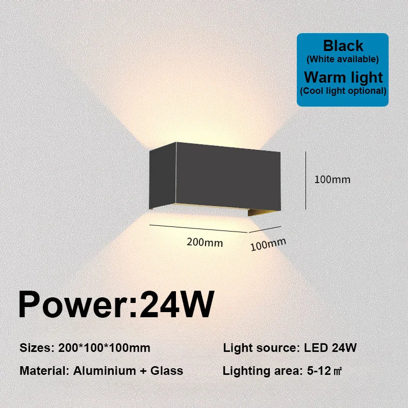 Applique Murale Nordique Moderne LED Étanche IP65