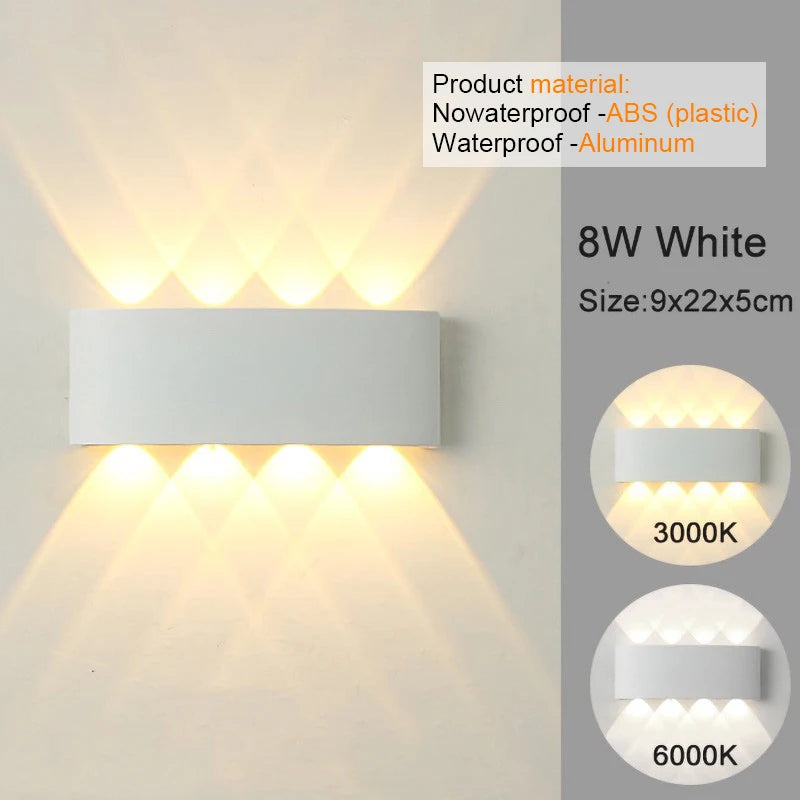 Modern LED Wall Sconce Up Down Indoor Outdoor Aluminium