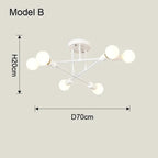 Nordic Sputnik Chandelier 6-Arm Iron E27 Semi-Flush
