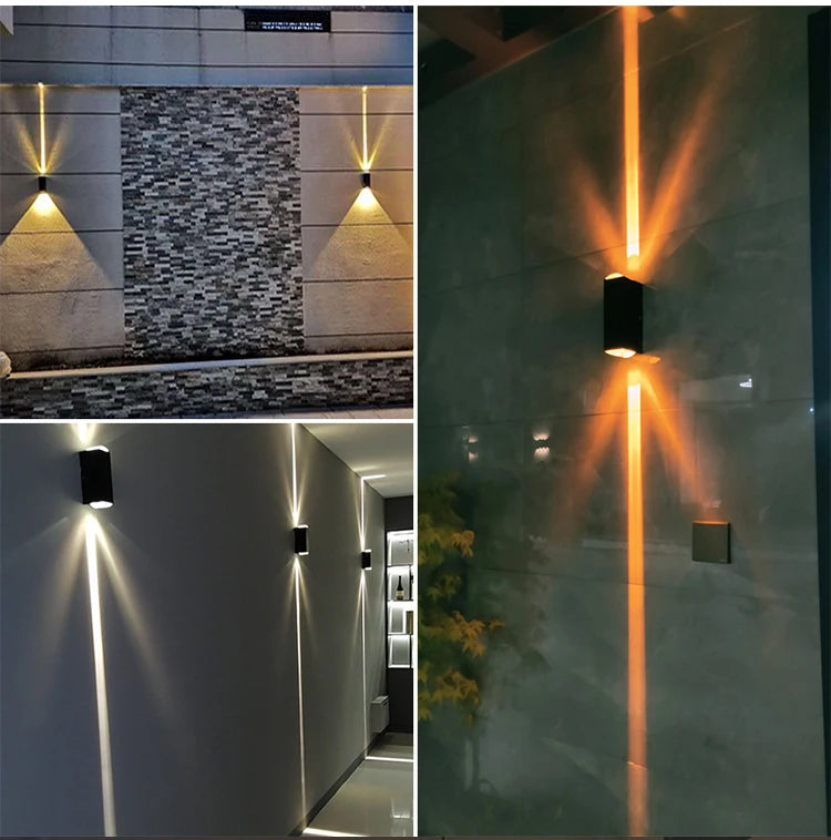 Éclairage extérieur COB en aluminium argenté, étanche IP65