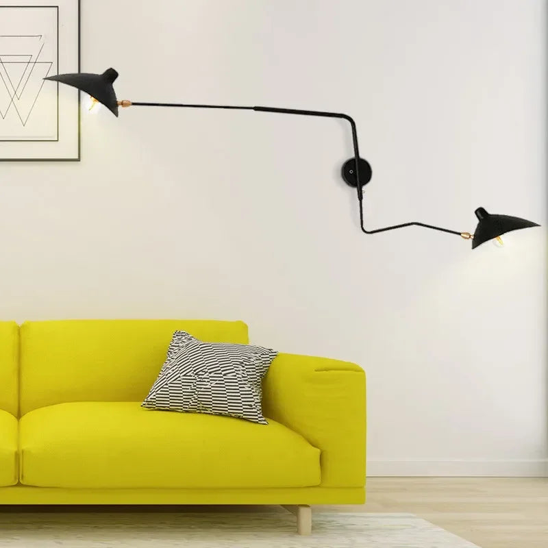 French Style Long Arm Adjustable Aluminium Wall Sconce