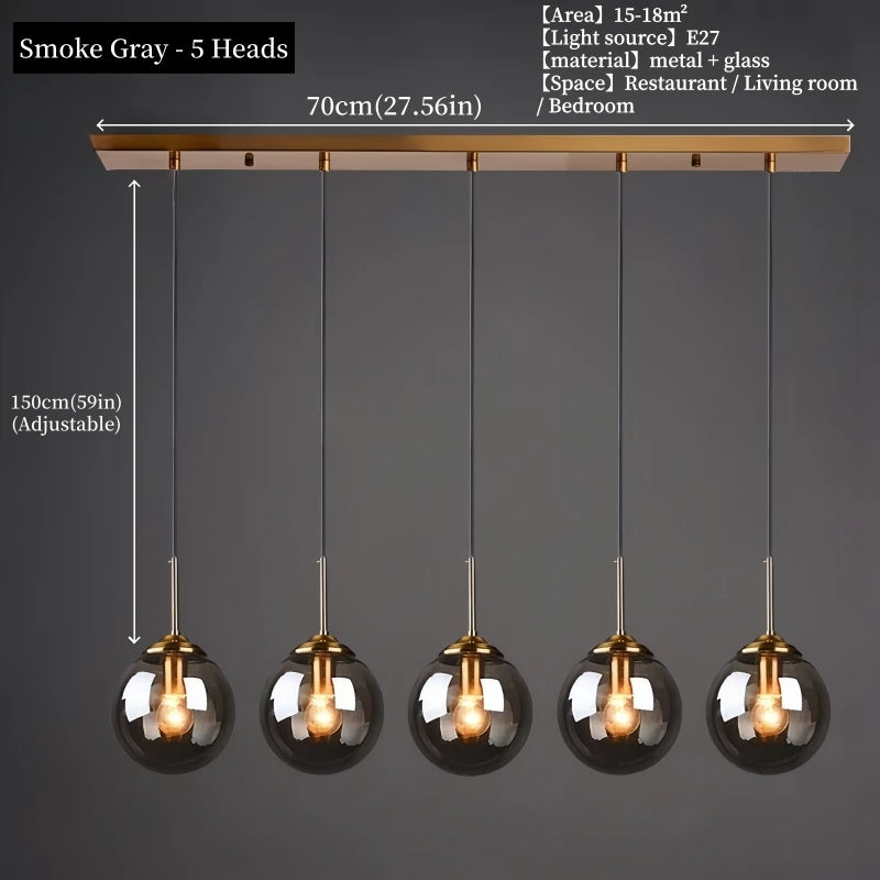 Lustre Moderne en Métal de Luxe LED Créatif Nordique en Verre