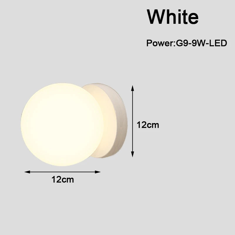 Modern G9 9W LED Wall Sconces with Frosted Glass Shade