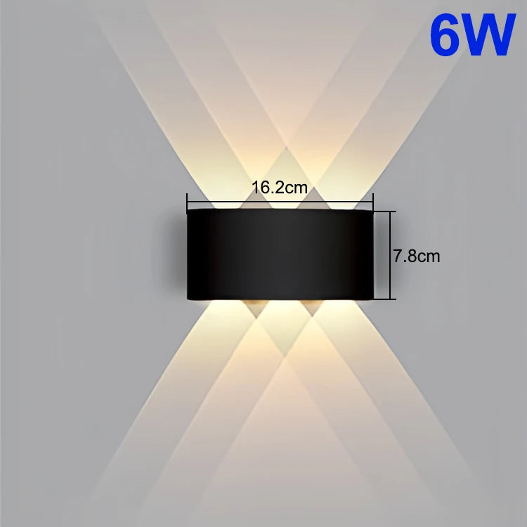 Modern LED Wall Sconce Up Down Waterproof Indoor Black