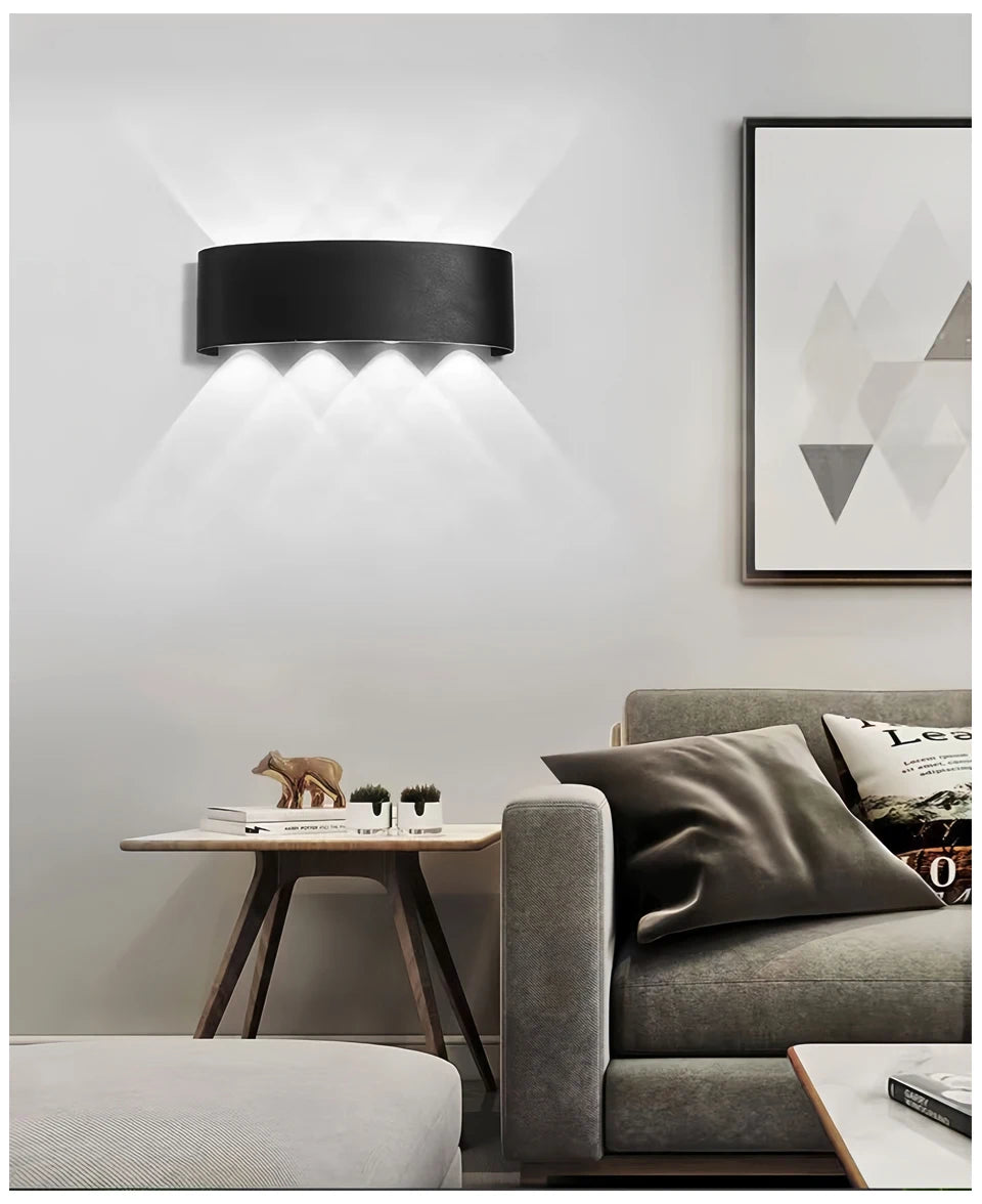 Modern LED Wall Sconce Up Down Waterproof Indoor Black