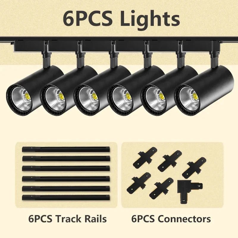 Adjustable COB LED Track Spotlight Multi-Head 12W–50W - Interior Craft House -