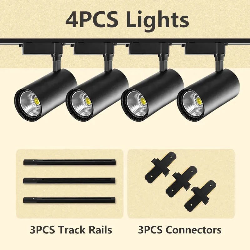 Adjustable COB LED Track Spotlight Multi-Head 12W–50W - Interior Craft House -