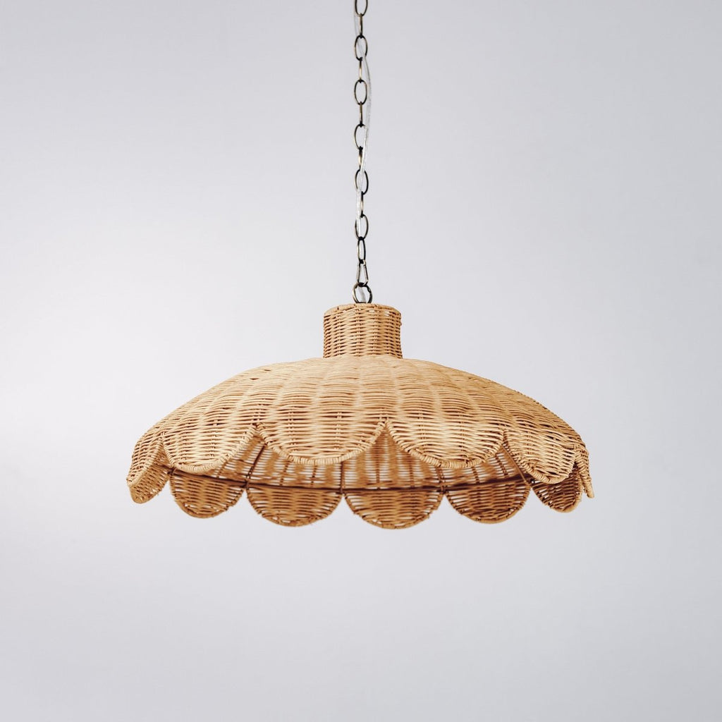 Alice Scallop Rattan Pendant Light - Natural - Interior Craft House -