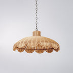Alice Scallop Rattan Pendant Light - Natural - Interior Craft House -