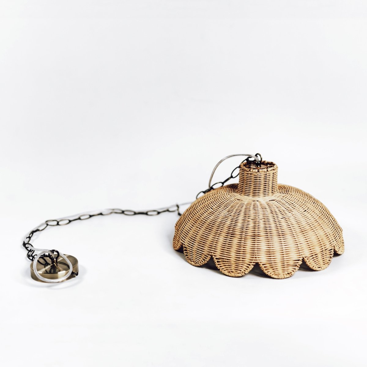 Alice Scallop Rattan Pendant Light - Natural - Interior Craft House -