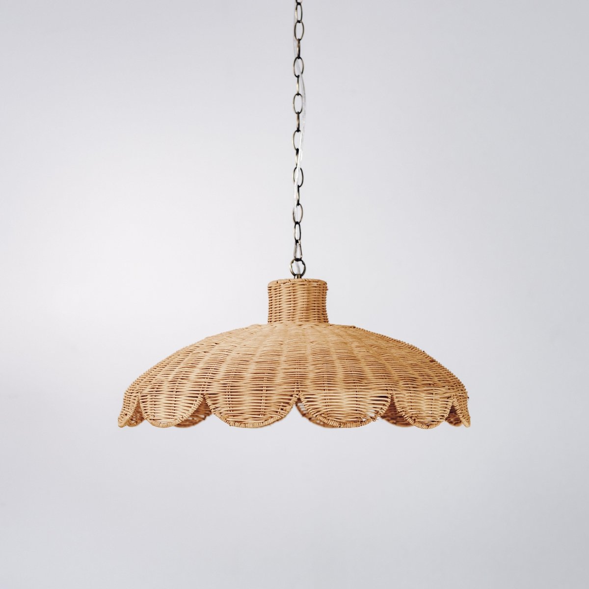 Alice Scallop Rattan Pendant Light - Natural - Interior Craft House -