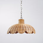 Alice Scallop Rattan Pendant Light - Natural - Interior Craft House -