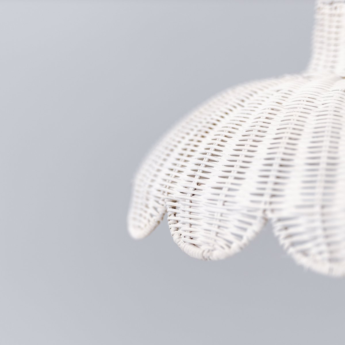 Alice Scallop Rattan Pendant Light - White - Interior Craft House -